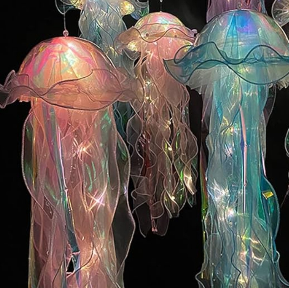 2 Pink and Blue Handmade Jelly fish Lamp Lights (Inspired By Images Above) - Picture 4 of 4